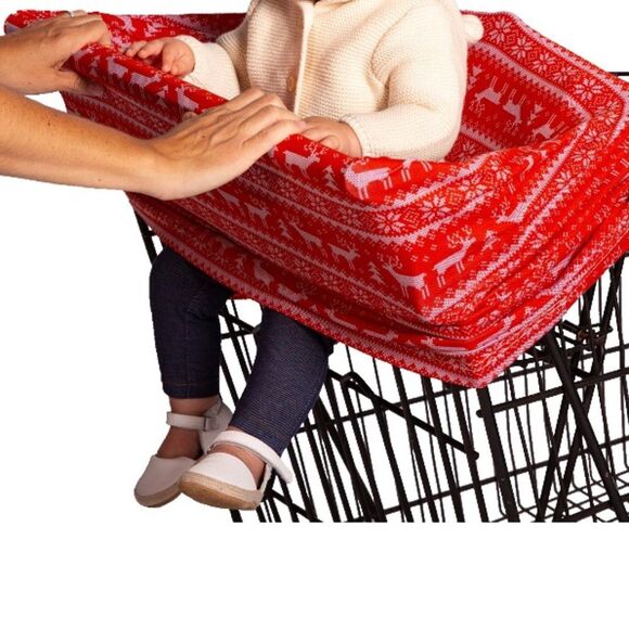 New Christmas Holiday 4 in-1 Multi-Use Cover soft stretchy Shopping Cart Cover - Picture 5 of 7